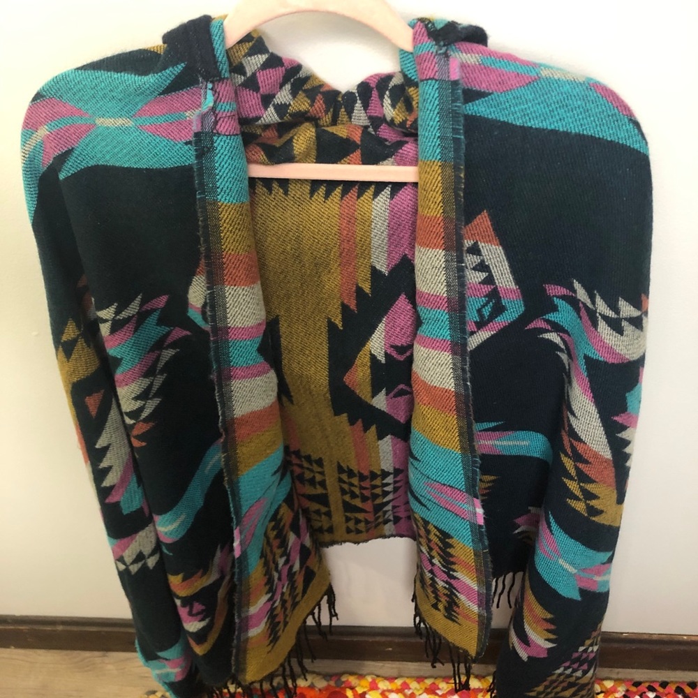 Aztec Multi Colored Poncho